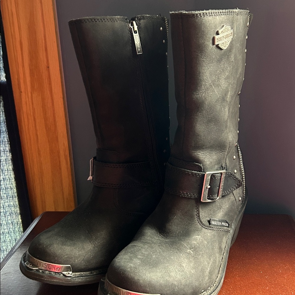Harley-Davidson Women's Studded Black Moto Boots - Picture 7 of 8